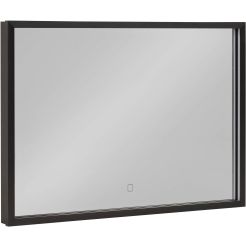 Saniselect Spiegel 80x4,6x60 cm met LED verlichting en Verwarming Mat Zwart