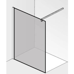 Huismerk M-serie Inloopdouche 120x210 cm Semi-gesatineerd Glas Mat Zwart