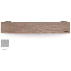 Looox Wooden Collection shelf box met bodemplaat rvs geborsteld eiken/geborsteld rvs