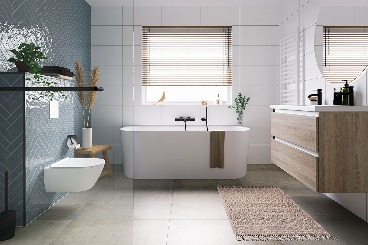 Scandinavische badkamer: rust, natuurlijk en comfortabel